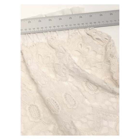 Vintage Hostess Apron Overskirt Fancy White double layer embroidery lace overlay - Picture 3 of 12